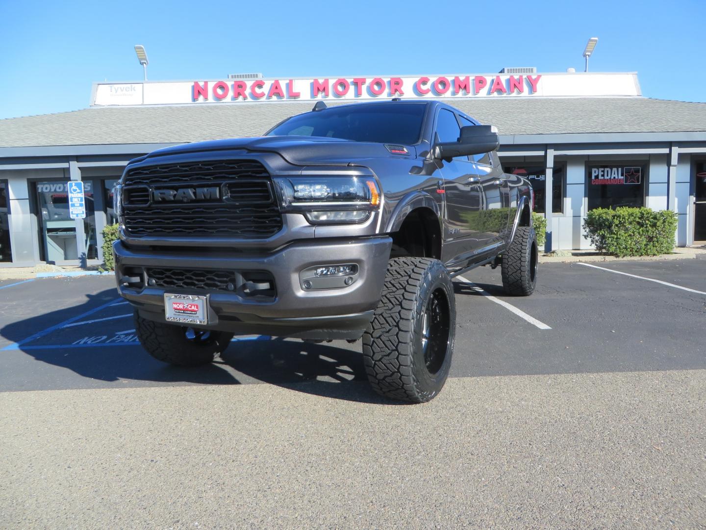 2021 CHARCOAL /BLACK RAM 2500 Limited Mega Cab 4WD (3C6UR5TL0MG) with an 6.7L L6 OHV 24V TURBO DIESEL engine, 6A transmission, located at 2630 Grass Valley Highway, Auburn, CA, 95603, (530) 508-5100, 38.937893, -121.095482 - Must see Limited Mega Cab sitting on a BDS 6" long arm suspension system, 22" Gear Forged wheels, and 37" Nitto Recon Grappler tires. - Photo#0